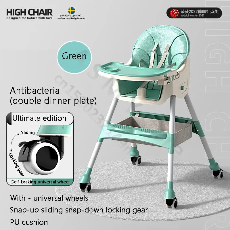 Children'S Dining Chair / Baby Eating Foldable Seat / Baby Multifunctional Lift Home Learning to Sit Dining Table Chair