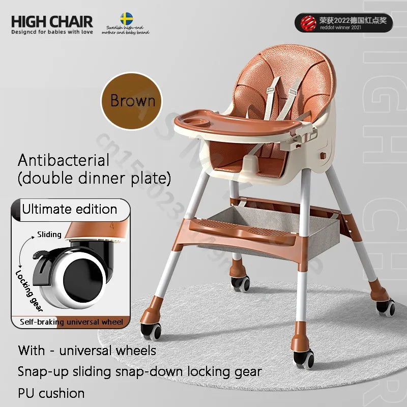 Children'S Dining Chair / Baby Eating Foldable Seat / Baby Multifunctional Lift Home Learning to Sit Dining Table Chair