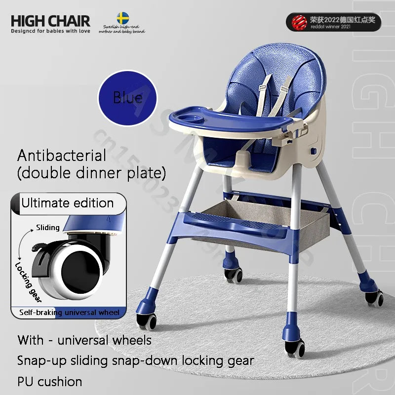 Children'S Dining Chair / Baby Eating Foldable Seat / Baby Multifunctional Lift Home Learning to Sit Dining Table Chair