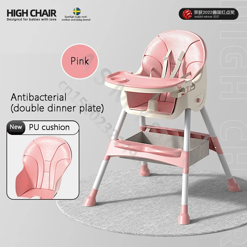 Children'S Dining Chair / Baby Eating Foldable Seat / Baby Multifunctional Lift Home Learning to Sit Dining Table Chair