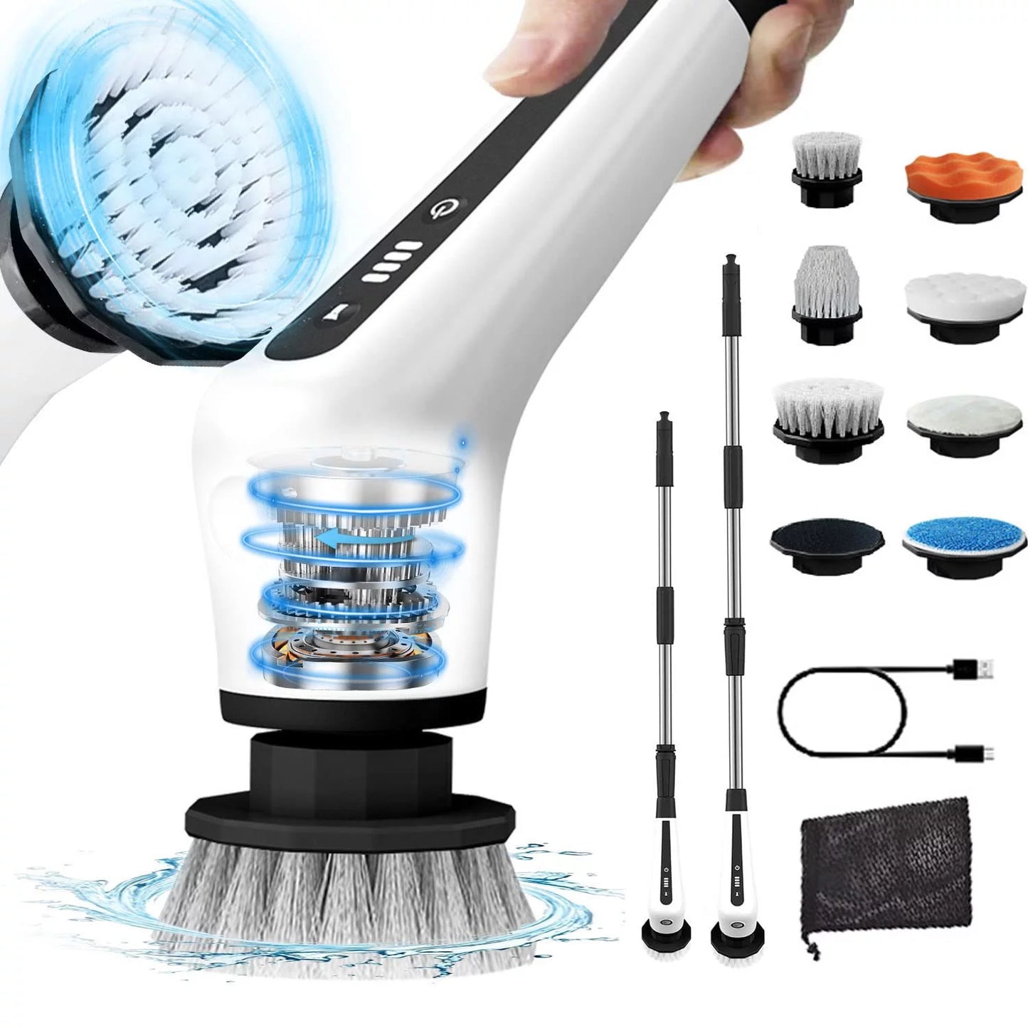 Electric Spin Scrubber Cordless Power Cleaning Brush Shower Scrubber for Bathroom Floor