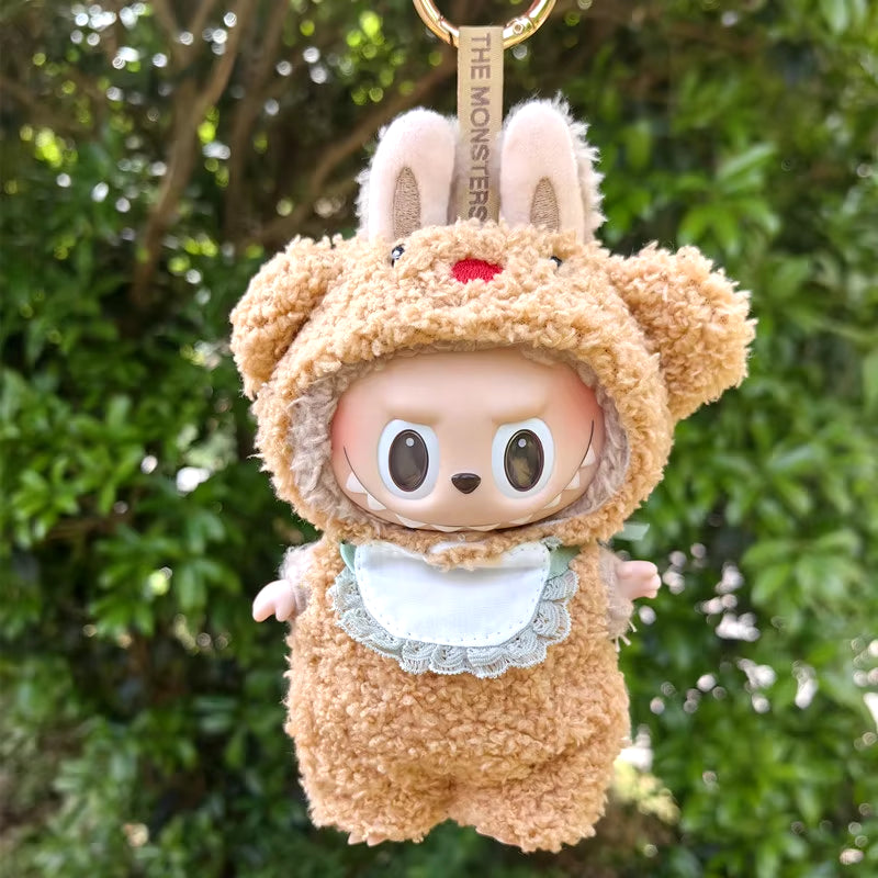 17Cm Cute Mini Plush Doll'S Clothes Outfit Accessories for Korea Kpop Exo Labubu Idol Dolls Bear Jumpsuit Clothing DIY Kids Gift