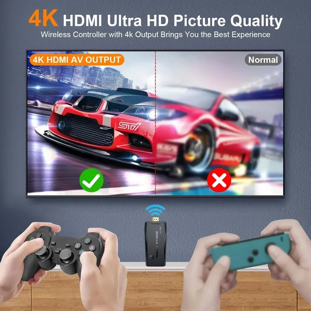 M8 Retro Gamestick 4K HDMI with 20000+ Classic Games 9 Emulators Plug and Play Video Games for TV M8 Wireless Retro Game Console