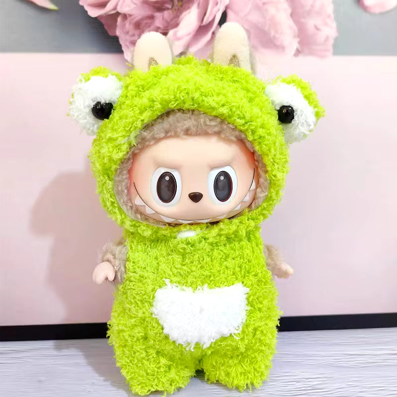 17Cm Cute Mini Plush Doll'S Clothes Outfit Accessories for Korea Kpop Exo Labubu Idol Dolls Bear Jumpsuit Clothing DIY Kids Gift