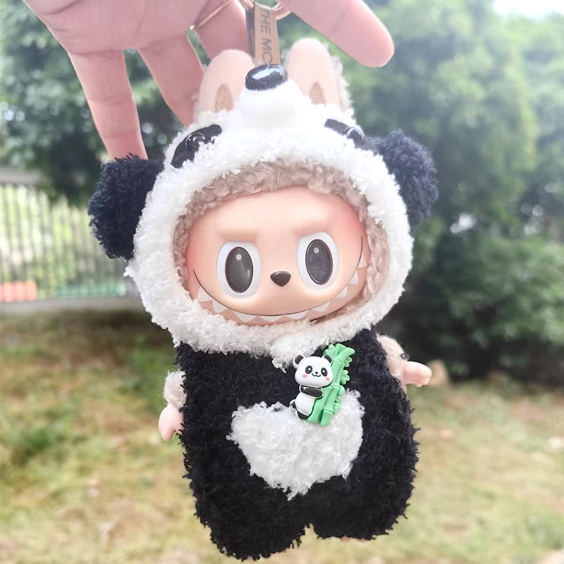 17Cm Cute Mini Plush Doll'S Clothes Outfit Accessories for Korea Kpop Exo Labubu Idol Dolls Bear Jumpsuit Clothing DIY Kids Gift