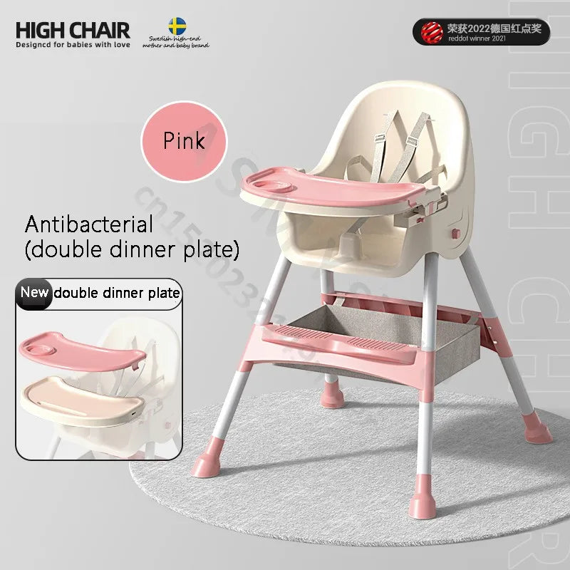 Children'S Dining Chair / Baby Eating Foldable Seat / Baby Multifunctional Lift Home Learning to Sit Dining Table Chair